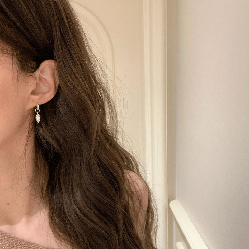 925 Silver Plated Teardrop Marquise Earrings — Ultra-Sparkling Gift